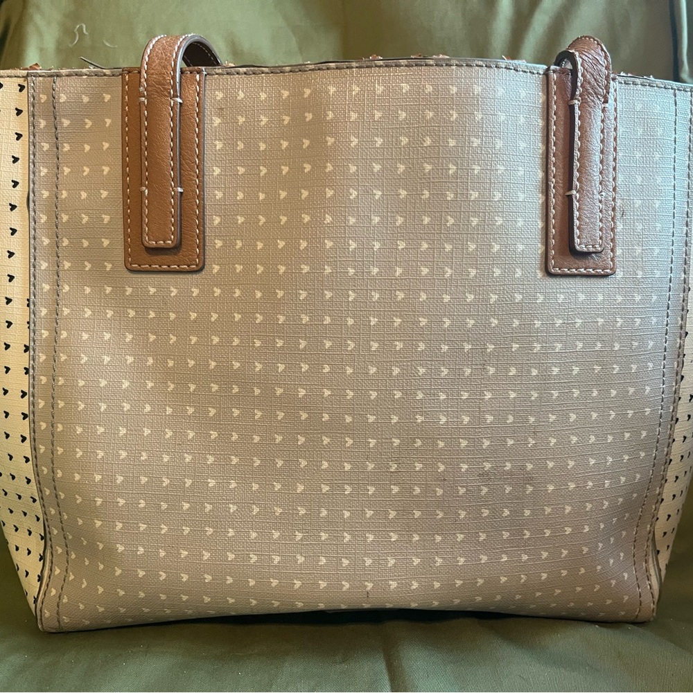 Fossil Beige and Brown Tote Bag